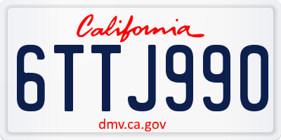 CA license plate 6TTJ990