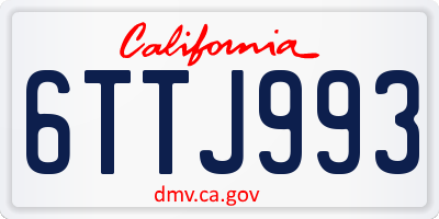 CA license plate 6TTJ993