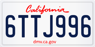 CA license plate 6TTJ996