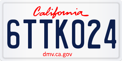 CA license plate 6TTK024
