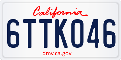 CA license plate 6TTK046