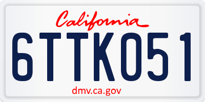 CA license plate 6TTK051