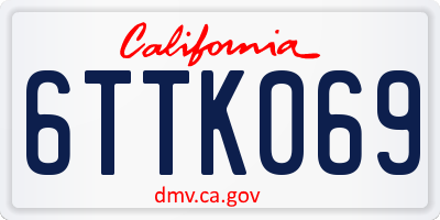 CA license plate 6TTK069