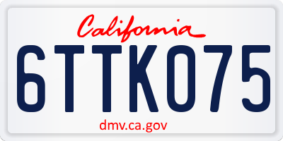 CA license plate 6TTK075