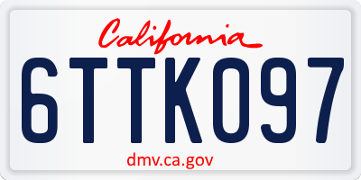 CA license plate 6TTK097