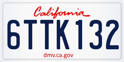 CA license plate 6TTK132