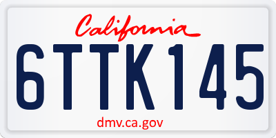 CA license plate 6TTK145