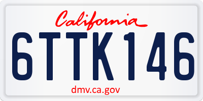 CA license plate 6TTK146