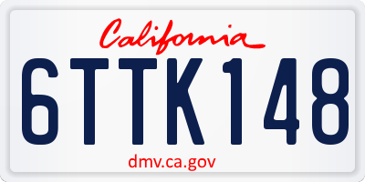 CA license plate 6TTK148