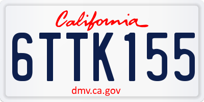 CA license plate 6TTK155