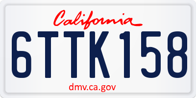 CA license plate 6TTK158