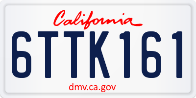 CA license plate 6TTK161