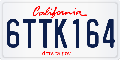 CA license plate 6TTK164