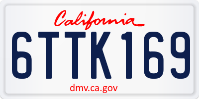 CA license plate 6TTK169
