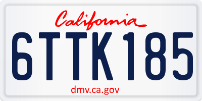 CA license plate 6TTK185