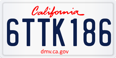 CA license plate 6TTK186