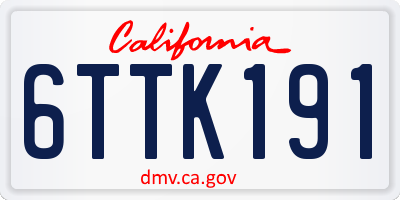 CA license plate 6TTK191