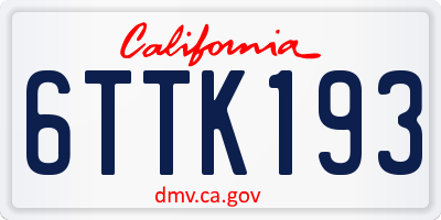 CA license plate 6TTK193
