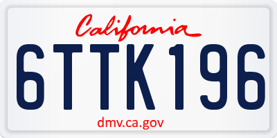 CA license plate 6TTK196