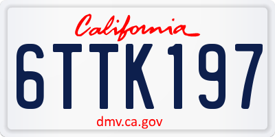 CA license plate 6TTK197