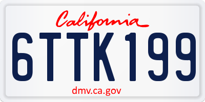 CA license plate 6TTK199