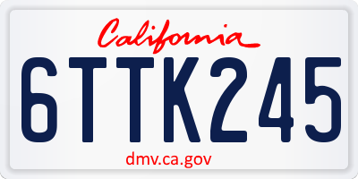 CA license plate 6TTK245