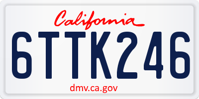 CA license plate 6TTK246