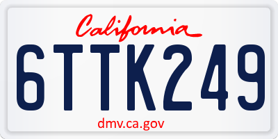 CA license plate 6TTK249
