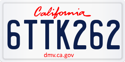 CA license plate 6TTK262