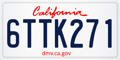 CA license plate 6TTK271