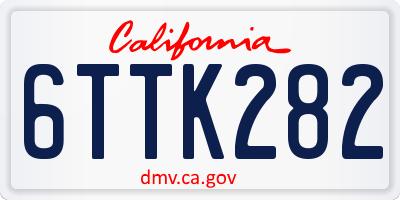CA license plate 6TTK282