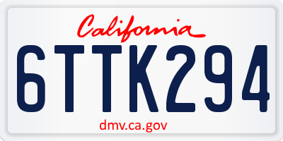 CA license plate 6TTK294