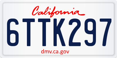 CA license plate 6TTK297