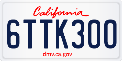 CA license plate 6TTK300