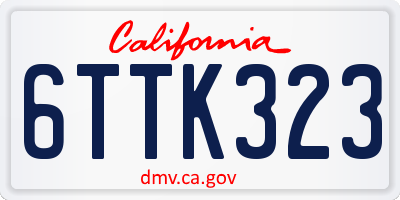 CA license plate 6TTK323