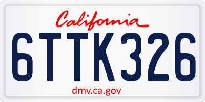 CA license plate 6TTK326