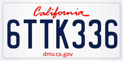 CA license plate 6TTK336