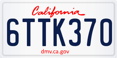 CA license plate 6TTK370