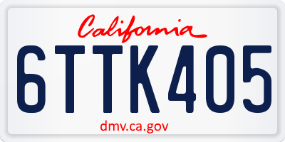 CA license plate 6TTK405