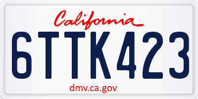 CA license plate 6TTK423