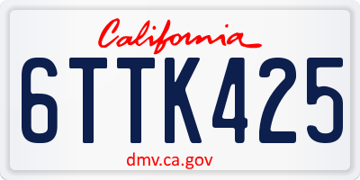 CA license plate 6TTK425