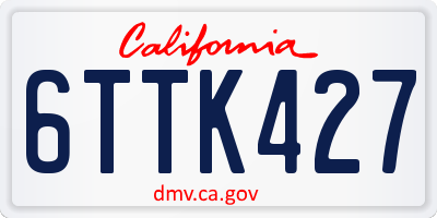 CA license plate 6TTK427