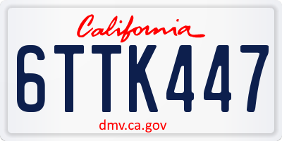 CA license plate 6TTK447