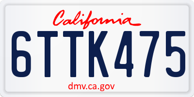 CA license plate 6TTK475