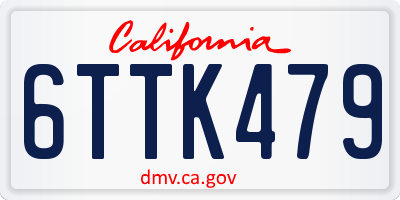 CA license plate 6TTK479