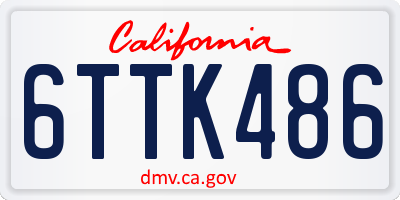 CA license plate 6TTK486