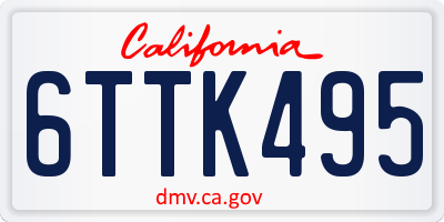 CA license plate 6TTK495