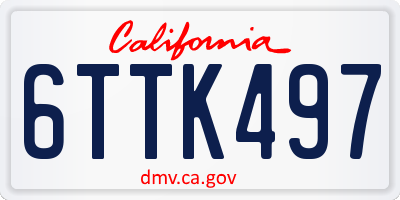 CA license plate 6TTK497
