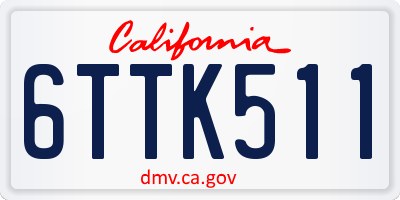 CA license plate 6TTK511