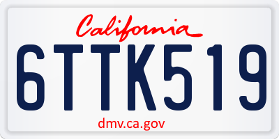 CA license plate 6TTK519